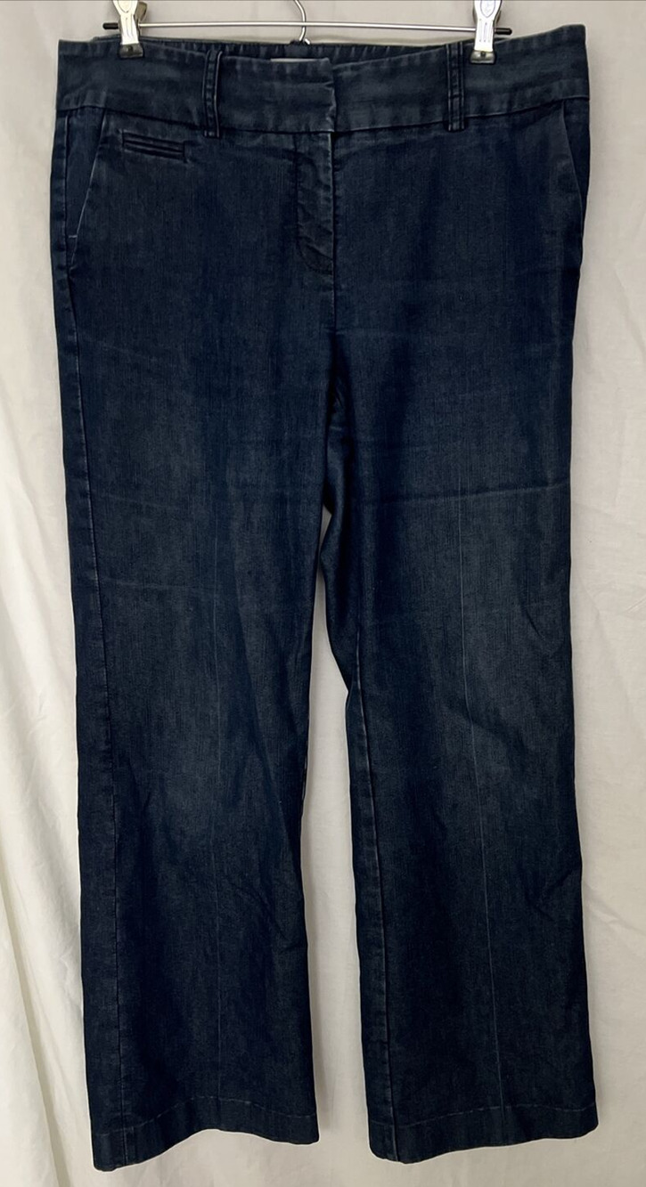 Womens Nordstroms HALOGEN Taylor Fit JEANS Size 10 Wide Leg Blue Stretch Denim